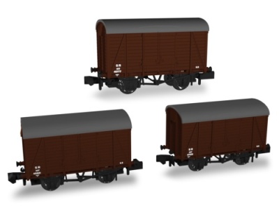 Rapido 942012 SR Livery N Gauge post- 1936 10t Covered Van Wagon Pack No: 4